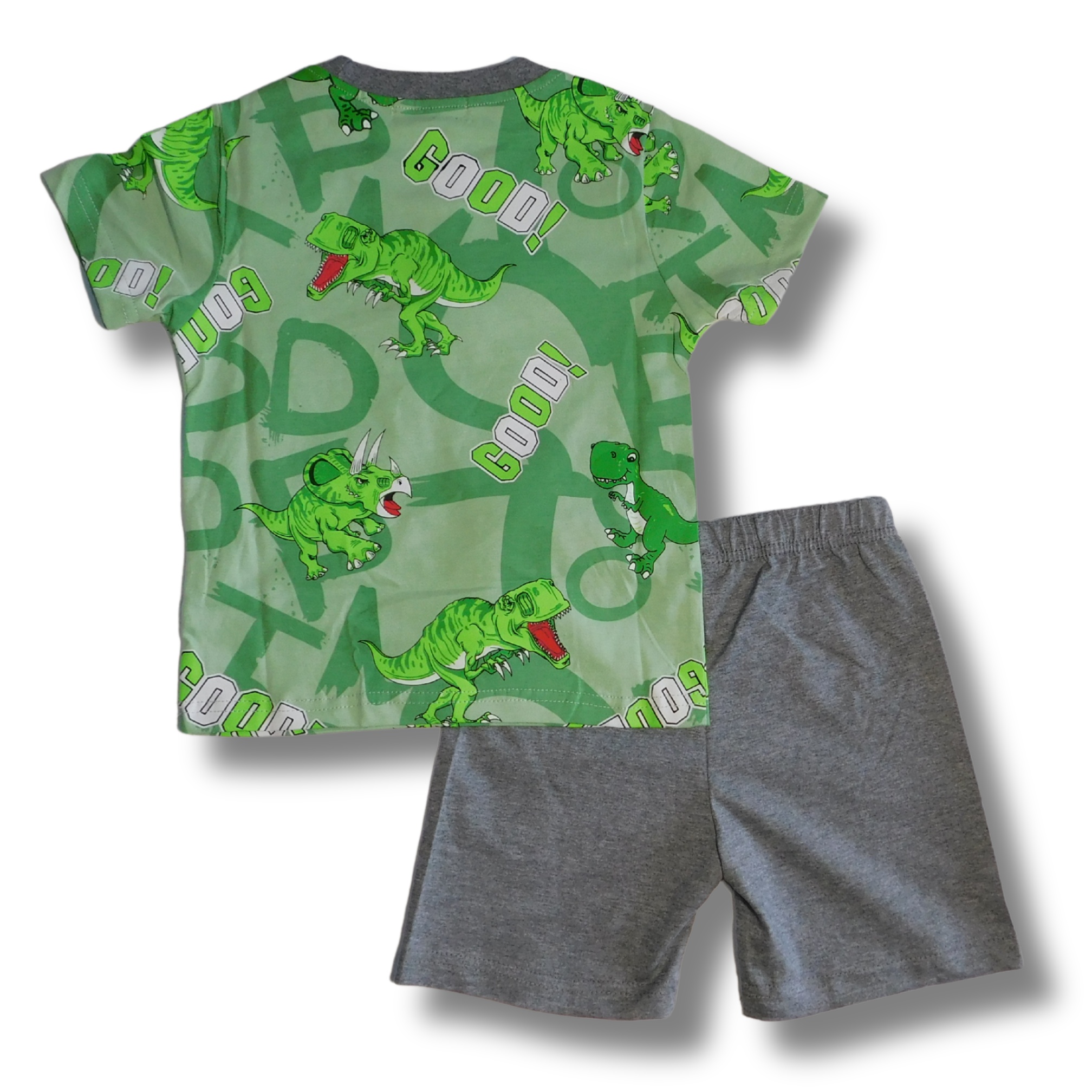 Chlapecké letní pyžama Kugo MP5883 zelené / šedý melír